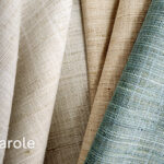 An arrangement of three light earth tone colors of There For You to represent PFAS-Free fabrics from Carole Fabrics.