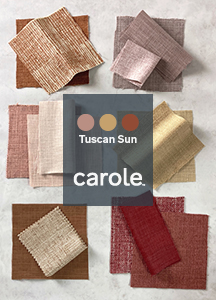 Carole Fabrics Fall 2024 Collection: Warm Embrace sample book of solid fabrics in reds and golds