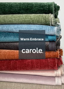 Carole Fabrics Fall 2024 Collection: Warm Embrace sample book of velvet and chenille fabrics